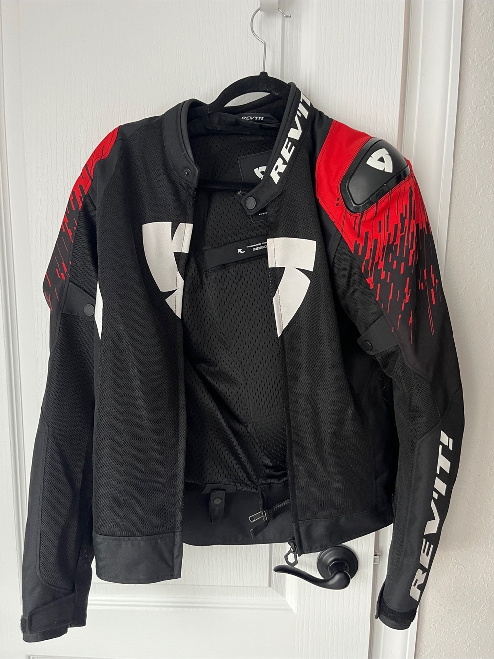 REV'IT! Men's Black and Red Performance Motorcycle Jacket